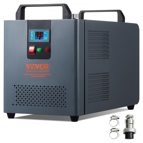 

VEVOR Refroidisseur d'eau industriel, KH-6000, système de refroidissement par eau industriel 200 W avec compresseur, réservoir d'eau 12 L, 7,8 L/min, pour machine refroidissement gravure laser CO2
