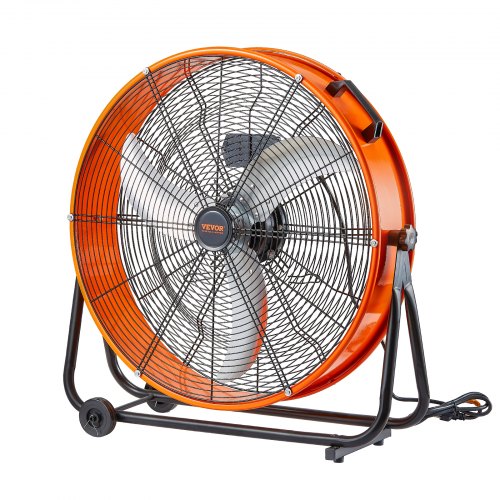 

VEVOR Ventilateur à Tambour Industriel 0,6 m Haute Vitesse Utilisation Commerciale, 3 Vitesses Réglables, Débit d'Air 8700 CFM, Inclinaison Réglable à 360°, pour Entrepôt, Atelier, Usine, Sous-sol
