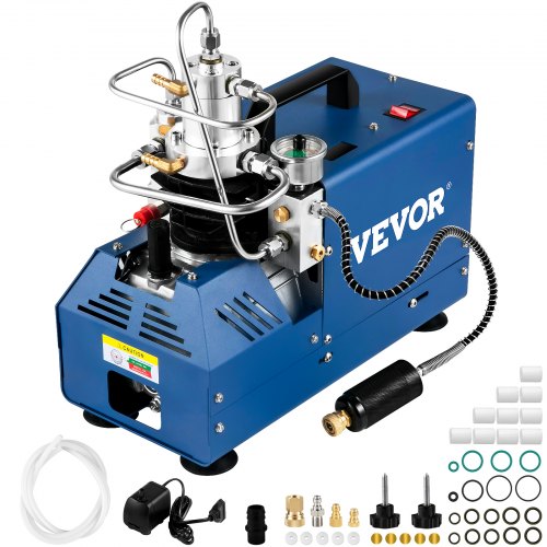 VEVOR Compresseur Haute Pression 300BAR 30MPA 4500PSI, Compresseur Air PCP 1800W Compresseur Arrêt A