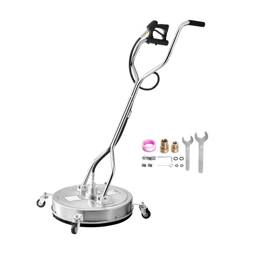

VEVOR Nettoyeur de surface pour nettoyeur haute pression 558 mm, accessoire nettoyeur sol en acier inox sur roues, 310 bar max. connecteur 0,95 cm 2 buses pulvérisation double poignée pour béton patio