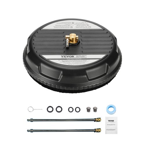 

VEVOR Nettoyeur de surface pour nettoyeur haute pression 385 mm, accessoire nettoyeur sol en plastique sur roues, 275 bar max. connecteur 0,635 cm 2 buses de pulvérisation 2 tiges extension pour béton