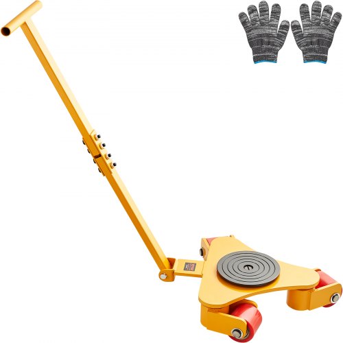 

VEVOR Déménageur de Machines 3 T Chariot de Transport Charge Lourde Poignée Transporteur Équipements Industriels Acier au Carbone 3 Roues Pivotantes 360° PU Antidérapant pour Entrepôt Atelier Usine