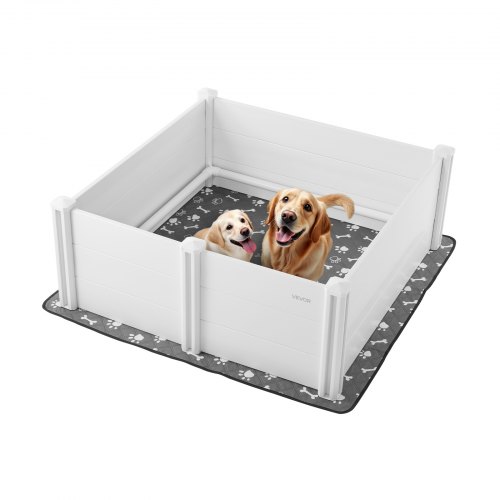 

VEVOR Parc de Mise Bas pour Chien, 122x122x46 cm, Caisse de Mise Bas pour Chiots, avec Porte Réglable en Hauteur, Tapis d'Urine Lavable, Boite de Naissance en Plastique PVC pour Chiens de Grande Race