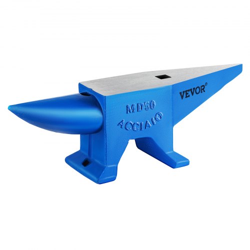 VEVOR Enclume de forgeron 110.2LBS (50KG) Enclume d'acier Bleu Forger Riveter Aplatir Former le métal Travail du métal Traitement thermique Bijoutier Marteau comme cadeau Portable Robuste