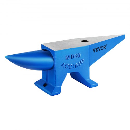 VEVOR Enclume de forgeron 132.3lbs(60 kg) Enclume d'acier Bleu Forger Riveter Aplatir Former le métal Travail du métal Traitement thermique Bijoutier Marteau comme cadeau Portable Robuste