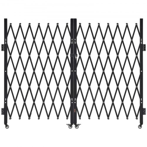

VEVOR Barrière de Sécurité Extensible de 370 x 160,5 cm, Double Portail Ciseau, Verrouillable et Rétractable, en Acier Solide, avec Roues Pivotants à 360°, pour Entrée, Garage, Entrepôt et Piscine