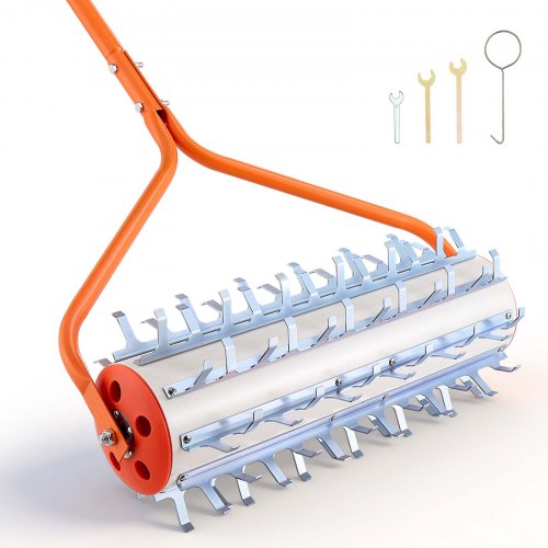 VEVOR Rouleau Désherbeur Aquatique 3,66 m, Outil de Désherbage pour Étang et Lac, Élimination des Herbes Racines et Vase, 9 Dents à Crochet en Fer Galvanisé, Manche Réglable en 3 Sections en Aluminium