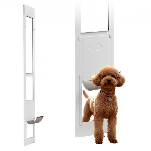 

VEVOR Chatière pour Chien et Chat pour Porte Coulissante en Verre, Porte pour Animaux de Compagnie Hauteur Réglable 2311-2439 mm, Trappe pour Chien avec Battant 209,6x311,2 mm, Cadre en Alu, Taille M