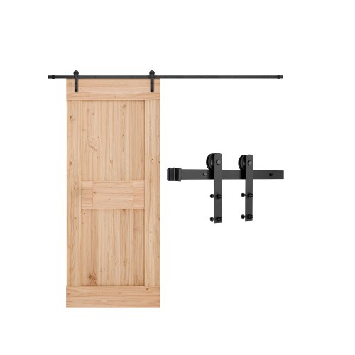 

VEVOR Kit Quincaillerie de Porte Grange Coulissante Simple, 300 cm, Rail Durable et Rouleau I, Charge 150 kg, pour Portes 1524 mm de Largeur et 34,92-44,45 mm d'Épaisseur, Noir, Portes Non Incluses