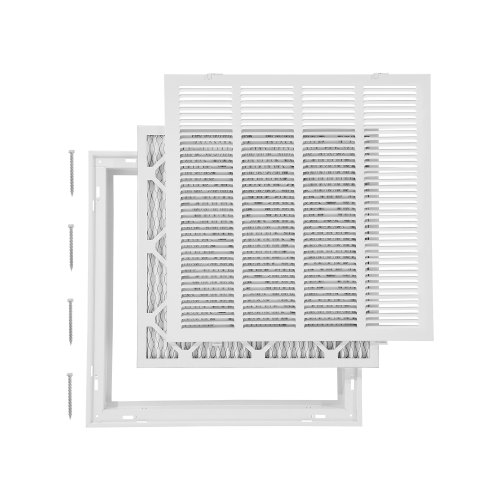 

VEVOR Grille de Retour d'Air avec Filtre pour Ouverture de Conduit 50,5 x 50,5 cm, Grille de Ventilation de Retour d'Air Murale, en Acier Revêtement en Poudre, pour Amélioration de la Ventilation