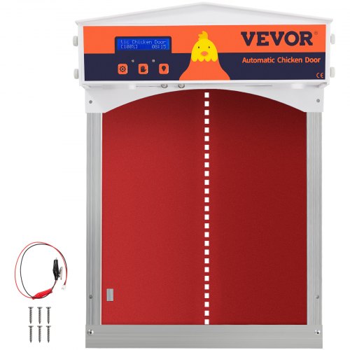 VEVOR Porte de Poulailler Automatique Fer Galvanisé ABS Ouvre-Porte Poulailler avec Minuterie Capteu
