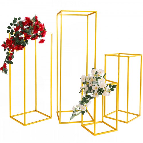 Stand De Fleurs Doré 4 Tailles Mariage Fête Déco Stand De Fleurs Rectangle Métal
