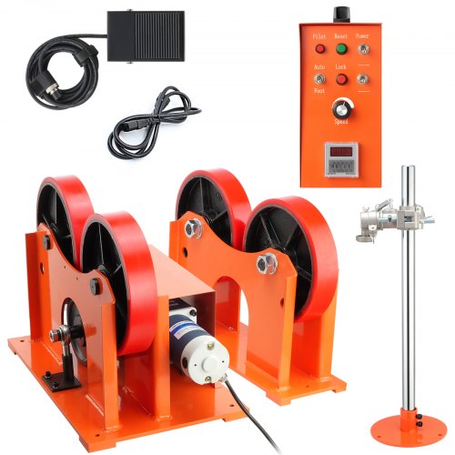 

VEVOR Rouleau de liaison rouleaux tournants, charge 1000 kg, rouleau de tournage de soudage, diamètre du plateau 315 mm positionneur de soudage rotatif 80-1600 mm/min support de torche de soudage