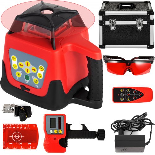 

VEVOR Niveau Laser Autonivelant Balayage Rotative à 360 Degrés Laser Ligne Verticale Horizontale Module Laser Rotatif Auto-Alignement Faisceau Rouge Distance de Travail 500 m Construction Extérieur