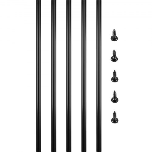 VEVOR Balustres Terrasse 66 x 1,9 cm 101 PCS, Barres Garde-Corps Alliage Aluminium Barreaux de Sécurité Cylindre Rampe Rambarde Balustrade Accessoires Installation pour Terrasses Balcon