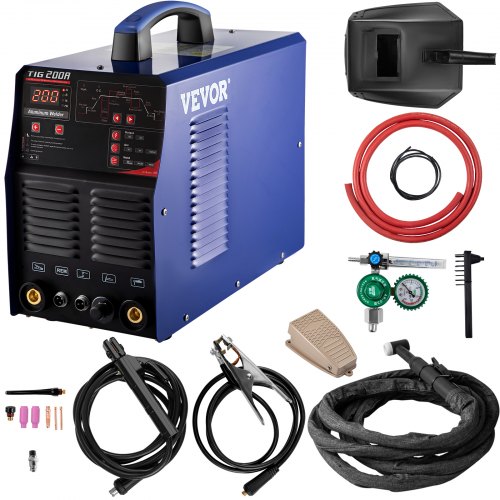 Vevor Poste à Souder Soudeuse Onduleur Tig/arc/mma Machine De Soudage 200 A Igbt