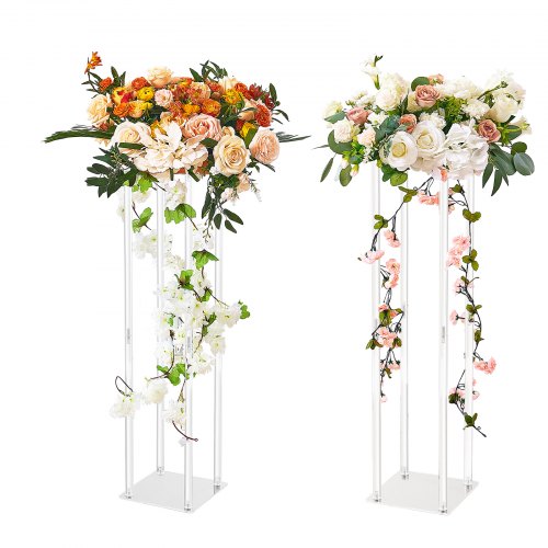 VEVOR 2PCS Support de Fleurs de Mariage 80 cm Porte-fleurs Centre de Table Mariage Stratifié Acryliq