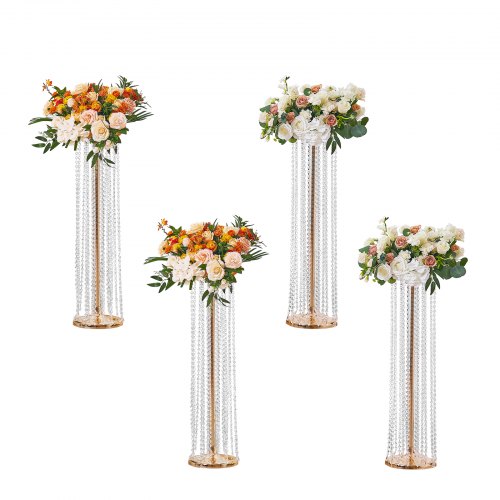 VEVOR 4PCS Support de Fleurs de Mariage 90 cm Porte-fleurs en Cristal Centre de Table Mariage Luxueu