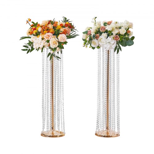 VEVOR 2PCS Support de Fleurs de Mariage 90 cm Porte-fleurs en Cristal Centre de Table Mariage Luxueu