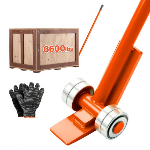 

VEVOR Barre de Levier à Roulettes 2994 kg Barre Lève Meuble sur Roues 152,4 cm pour Manutention de Palettes de Grande Taille, Charges Lourdes, Blocs de Béton, Équipements, avec Poignée Acier Carbone
