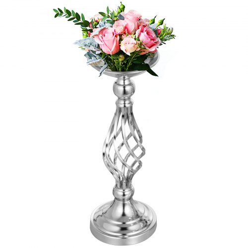 11 Pièces Vase Métal Argenté Mariage Déco Bougeoir Chandelier Taille S