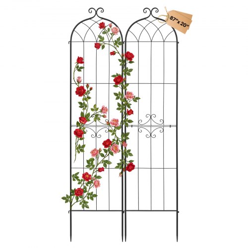 

VEVOR Treillis de Jardin Métal 52,5x220 cm Support de Plante Grimpante Lot de 2 Treillis pour Rosiers, Tomates, Concombres, Fleurs Légumes Grimpants, avec Revêtement en Poudre, Système de Verrouillage