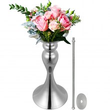 11 Pièces Vase Argenté à Fleur Bougeoir Flambeau Mariage Fête Déco Métal 32cm