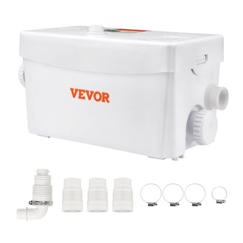 VEVOR Pompe Macératrice 350 W Pompe de Relevage Eaux Usées 6000 L/h Hauteur Manométrique 7 m avec 3 
