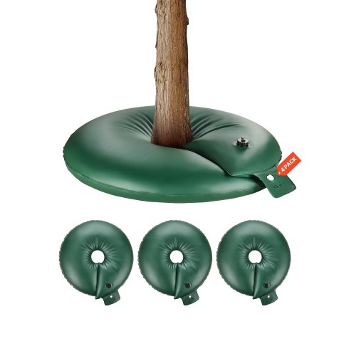 

VEVOR Anneau d'arrosage d'arbres, 4 paquets, sac d'arrosage, 75,7 L, bague d'irrigation rechargeable robuste, libération lente de 6 à 9 heures, pour irrigation goutte à goutte des racines des arbustes
