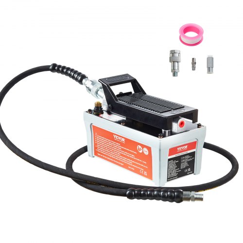 

VEVOR Pompe Hydraulique à Air 700 bar Pompe Hydraulique Pneumatique à Pied Capacité du Réservoir 1,6 L Sortie d'Huile 0,95 cm Entrée d'Air 0,64 cm Tuyau 2 m pour Carrosserie Postes de Traction, Gris