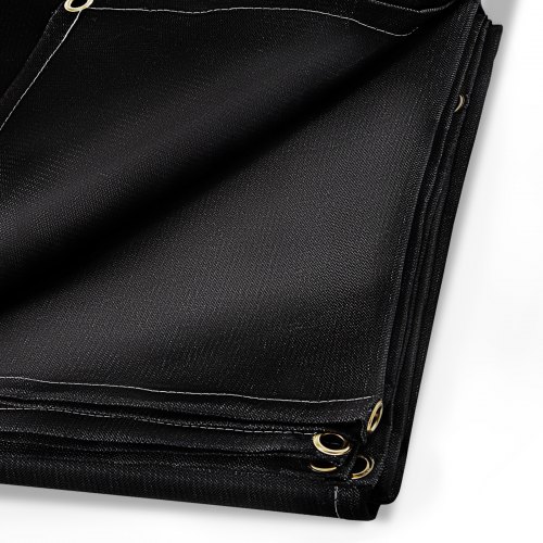 VEVOR Couverture en fibre de verre de soudure 8 x 10 PI Ignifugation soudure Bouclier de sécurité pour gas station noire protéger contre les étincelles