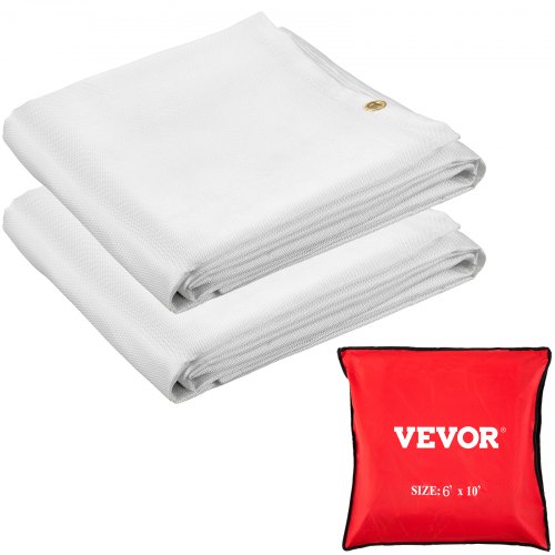 

VEVOR Couverture Soudage Ignifuge Anti-feu Fibre de Verre 2,44 x 3,05 m Lot de 2