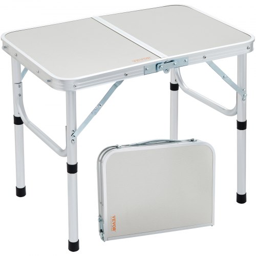 VEVOR Table de Camping 61x40,5x49,5 cm Charge 31,5 kg Table Extérieur Pliante Portable Plateau en MD