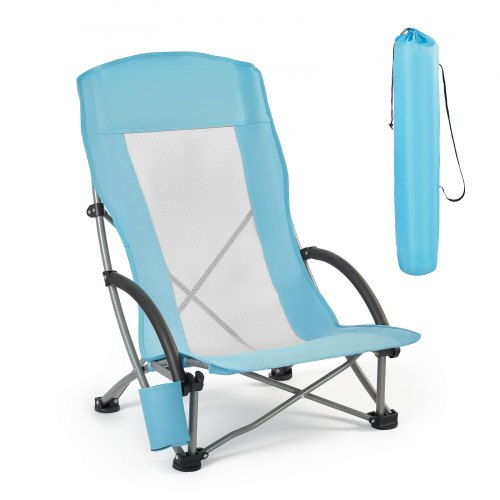 

VEVOR Chaise de Camping Pliante et Portable, Fauteuil Pliable Camping à Dossier Haut, pour Pique-nique Randonnée Pêche en Plein Air, Charge 150 kg, avec Porte-gobelet et Sac de transport, Bleu