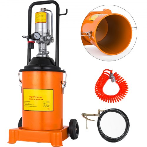 Pompe Graisse 3 Gallons Air Pneumatique 12l Poignée Compressé Tuyau Pour Graisse