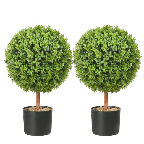 VEVOR Buis Topiaire Artificiel 559 mm Boule de Buis Artificiel Extérieur 2 Fausses Plantes avec 10 F