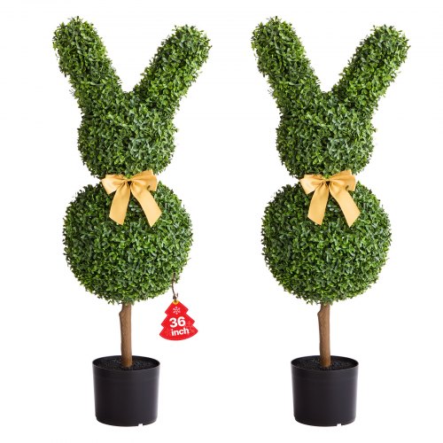 

VEVOR Buis Topiaire Artificiel Extérieur Lapin, Lot de 2 Fausses Plantes 914 mm, Arbre Artificiel Aspect Réaliste pour Décoration Extérieur Intérieur, Porche, Terrasse, Jardin, Balcon, Arrière-cour