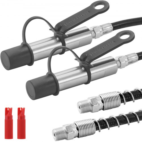 

VEVOR Lot de 2 coupleurs de pistolet à graisse, haute pression 10 000 PSI, verrouillage à 3 mâchoires, pointe de pistolet à graisse à dégagement rapide avec tuyau/raccords Zerk, nettoyeur/capuchon anti-fuite, compatible avec tous les pistolets à graisse, 