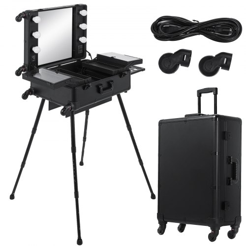 VEVOR Valise Maquillage Professionnel, Trousse à Maquillage roulettes Trousse de Maquillage 2 en 1 P