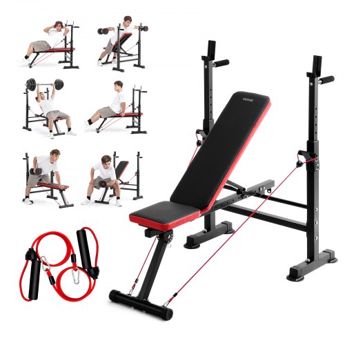 

VEVOR Banc de Musculation Réglable et Pliable Capacité 272,2kg pour Domicile Gym