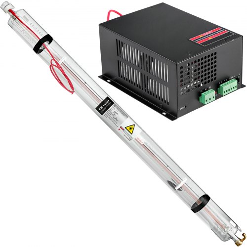 VEVOR Laser Tube CO2 1430mm avec Alimentation 100W, Laser Tube en Verre de Mode TEMOO Réponse Rapide