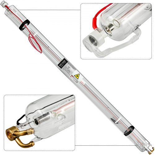 VEVOR Tube Laser CO2 130 Laser Tube en Verre de Longueur de 1630mm Diamètre 80 mm pour la Découpe au Laser Marquage au Laser Machines de Gravure et Découpe de l'Acrylique