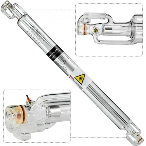 VEVOR Tube Laser CO2 50W Laser Tube en Verre de Longueur de 800mm Diamètre 55 mm pour la Découpe au Laser Marquage au Laser Machines de Gravure et Découpe de l'Acrylique