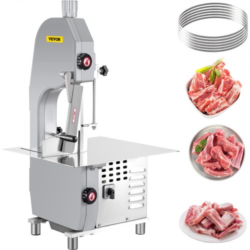 VEVOR Machine De Découpe d'Os Commerciale, HR-250 Scie à Os de Boucher Électrique Commercial, En acier inox, Qualité alimentaire, pour scier les os entiers de porc/de mouton/d'autres animaux d'élevage