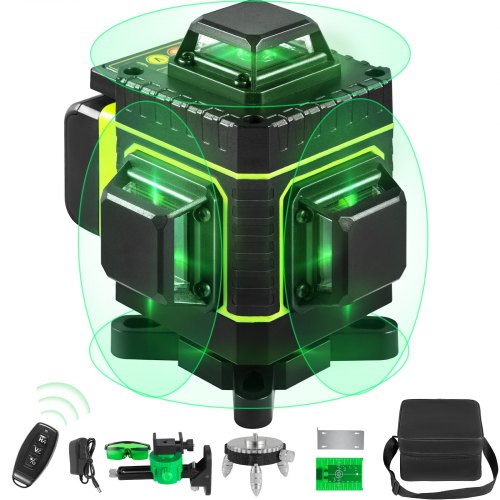 VEVOR Niveau Laser Vert Autonivelant 16 Lignes Croisées 4 x 360° Laser Faisceau 40 m Base Magnétique