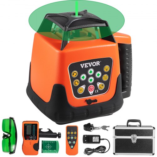 VEVOR Niveau Laser Autonivelant 500 m Laser Rotatif Horizontal Vertical 360° Niveau Laser Rotatif Vert Précision ± 508 mm Angle Balayage 0-180° Étanche IP54 Chantier Construction Décoration Intérieure