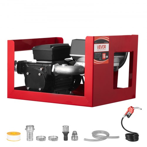 

VEVOR Pompe Transfert Carburant 230 V CA Pompe Transfert Diesel Électrique 60 L/min, avec Débitmètre, Pistolet Carburant Arrêt Auto, 2 Tuyaux, Hauteur de Refoulement 13,7 m, pour Kérosène, Biodiesel