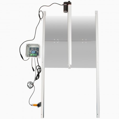 VEVOR Kit de Porte Automatique Pour Poulailler, 66 W Porte Automatique du Poulailler, 52 x 96 cm Porte de Poulailler en Aluminium, Résiste Aux Prédateurs, pour Toutes les Races de Poulets, Poules