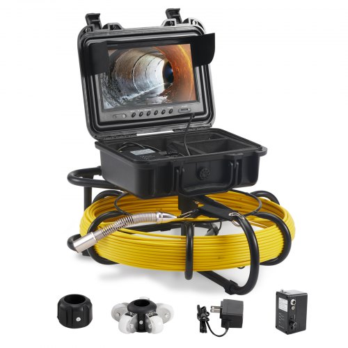 

VEVOR Caméra Inspection Canalisation 70 m Caméra Endoscopique Drain écran 22,9 cm avec Enregistreur Dvr étanche IP68 12 Led Réglables Carte Sd 16 Go