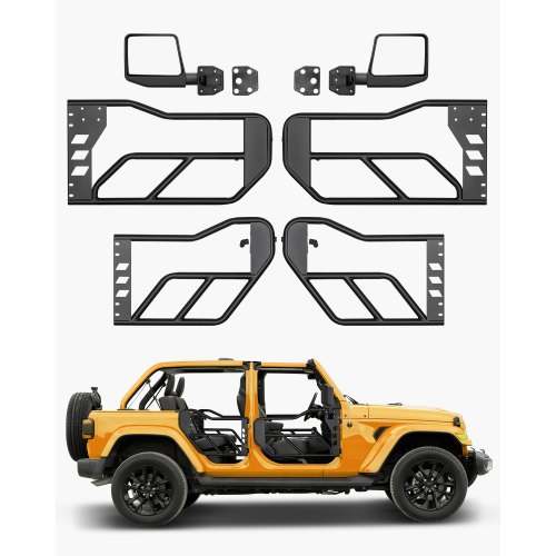 

VEVOR Tube porte pour Jeep, 4 portes, porte tubulaire pour Jeep de style aventure avec charnières robustes, loquet OE et rétroviseurs, pour Jeep Wrangler JL 2018-2024 et Jeep Gladiator JT 2020-2024